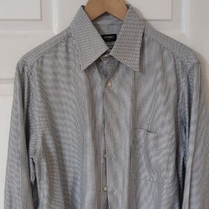 Cornali made In Italy Men's Black & White Micro-Check Dress Shirt